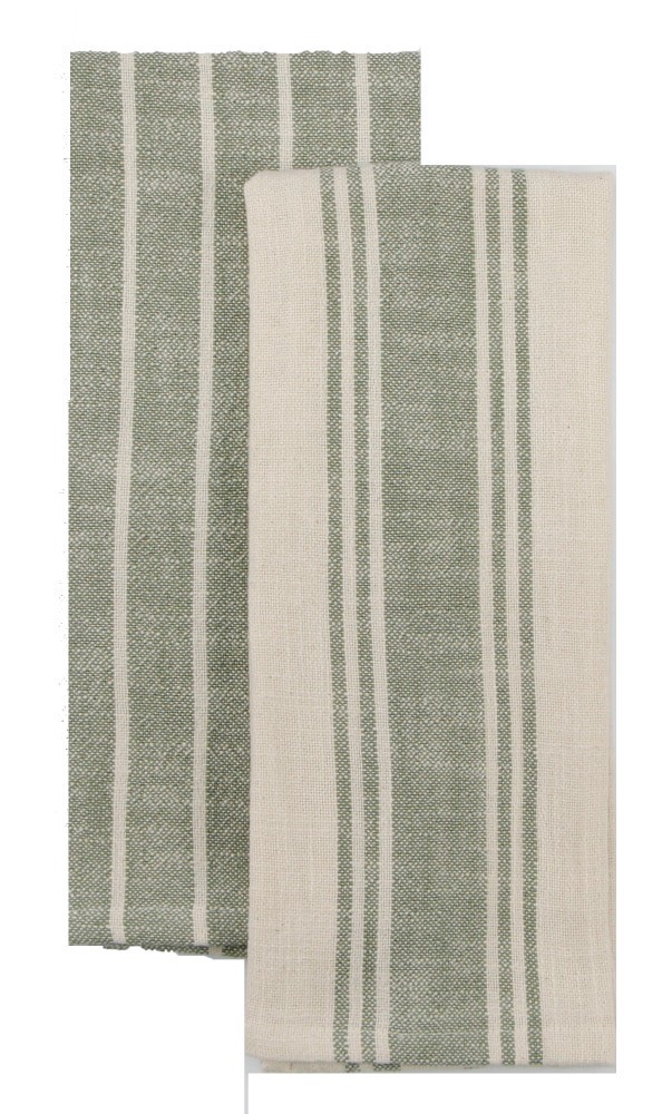 slide 1 of 1, Dash of That® Natural Slubbed Kitchen Towels - Green, 2 ct