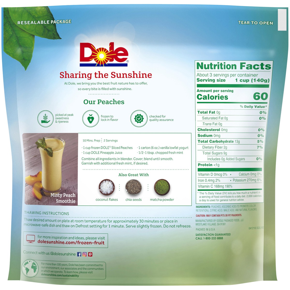 slide 2 of 9, Dole Peaches, 16 oz