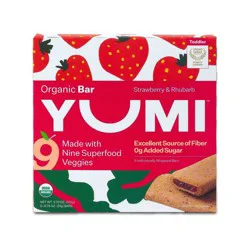 Yumi Organic Strawberry & Rhubarb Bar 5 - 0.74 oz Bars
