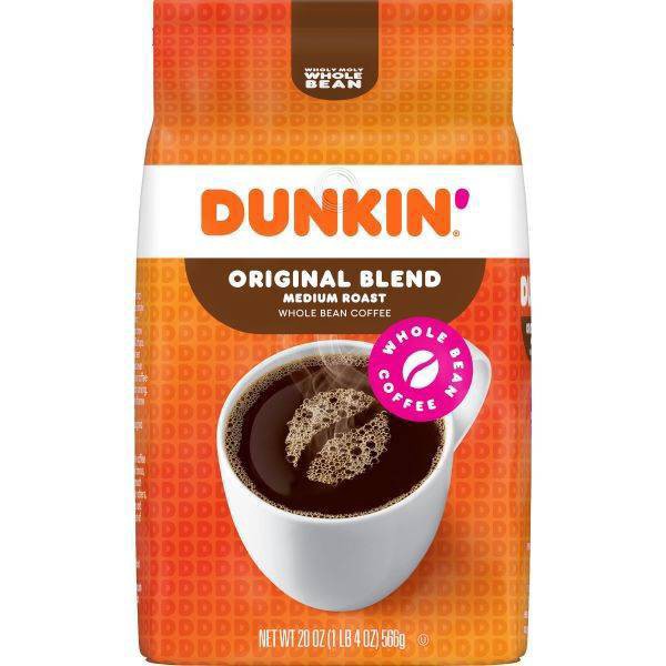 slide 1 of 16, Dunkin' Donuts Dunkin' Original Blend Dark Roast Whole Bean Coffee - 20 oz, 20 oz