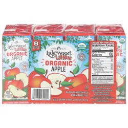 Lakewood Organic Apple Juice Drink from Concentrate - 8 x 6.75 fl oz Boxes