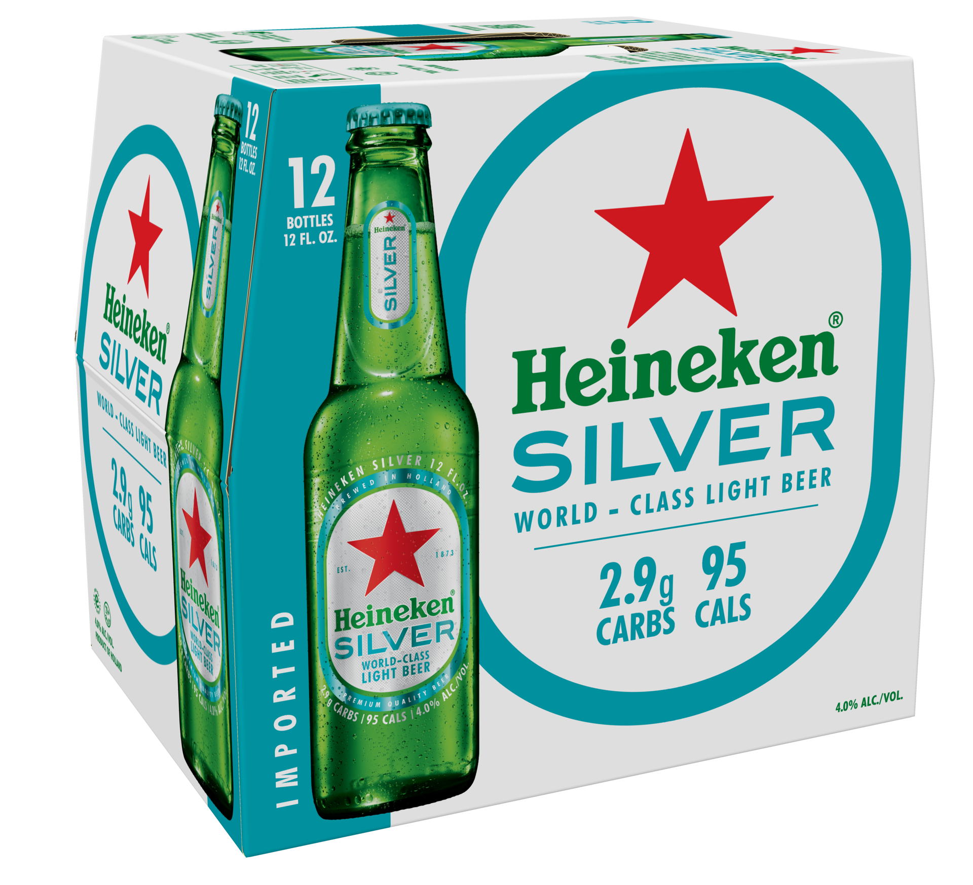 slide 1 of 7, Heineken Silver Lager Beer, 12 Pack, 12 fl oz Bottles, 12 ct; 12 oz