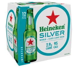 Heineken Silver Lager Beer, 12 Pack, 12 fl oz Bottles