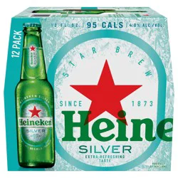Heineken Silver Lager Beer, 12 Pack, 12 fl oz Bottles