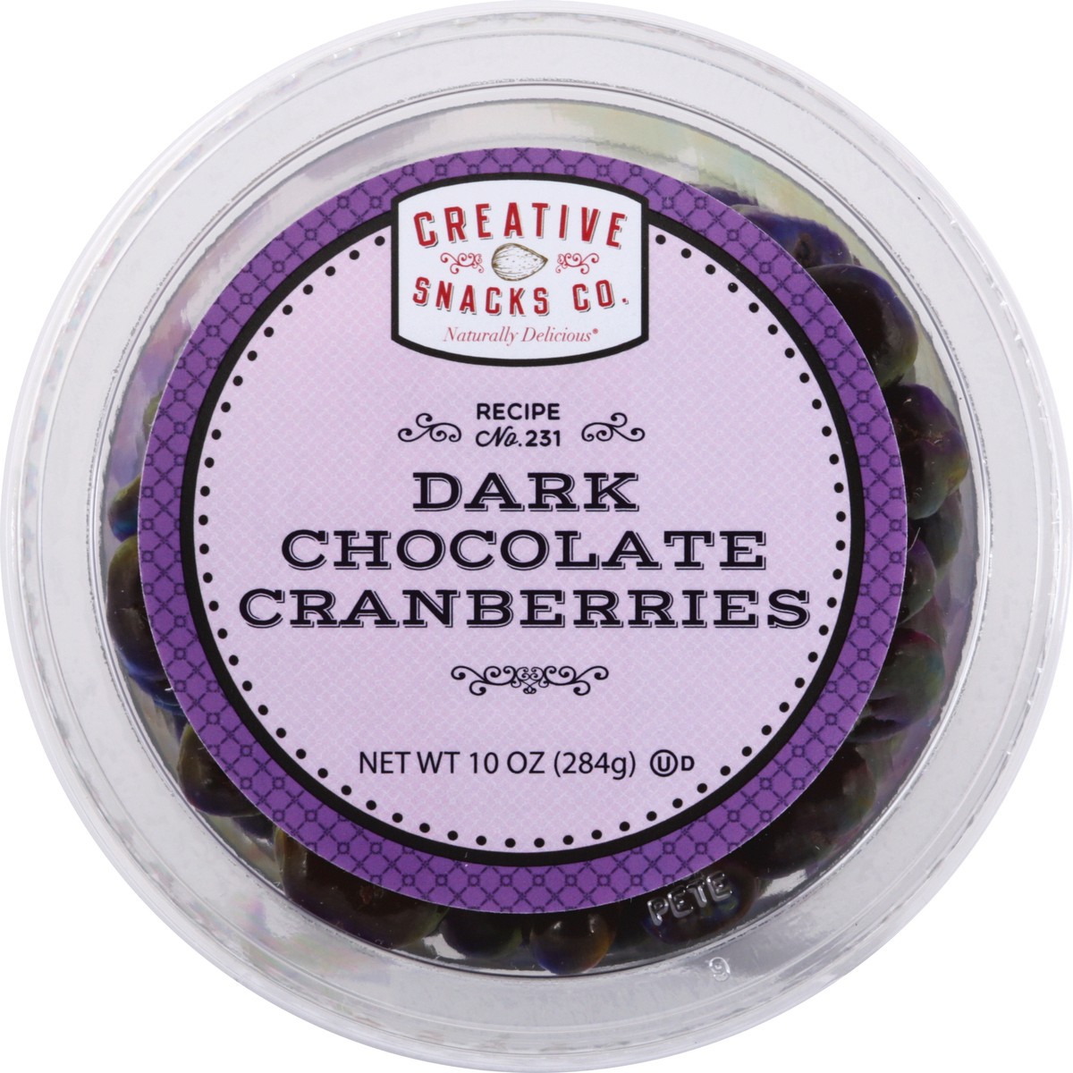 slide 12 of 12, Creative Snacks Naturally Delicious Dark Chocolate Cranberries 10 oz, 10 oz