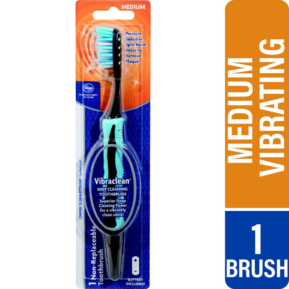 slide 5 of 5, Kroger Vibraclean Deep Cleaning Medium Toothbrush, 1 ct