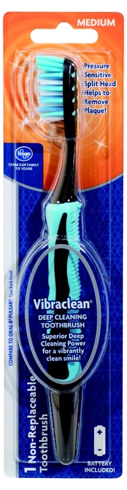 slide 1 of 1, Kroger Vibraclean Deep Cleaning Medium Toothbrush, 1 ct