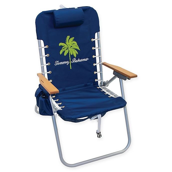 slide 1 of 7, Tommy Bahama Backpack Hi Boy Beach Chair - Blue, 1 ct