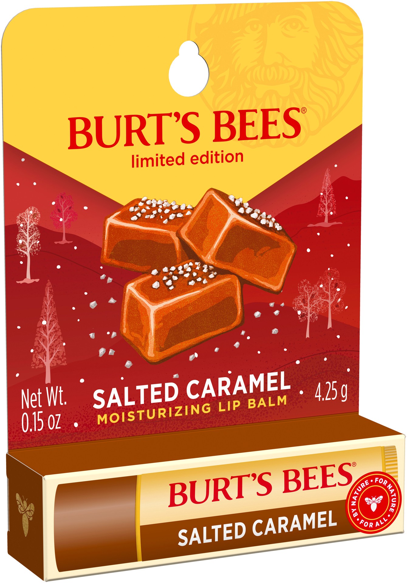 slide 4 of 5, Burt's Bees 100% Natural Origin Moisturizing Lip Balm, Salted Caramel with Beeswax and Cocoa Butter, 1 Tube, 0.15 oz