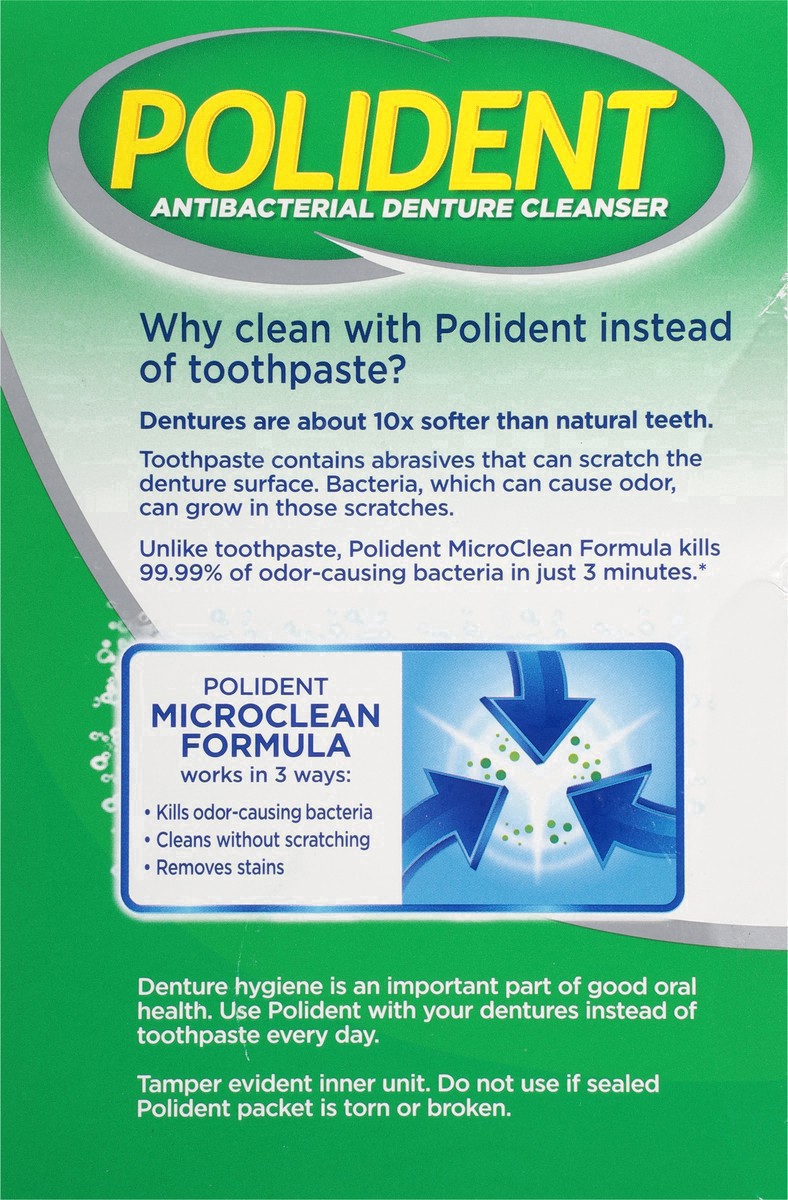 slide 14 of 15, Polident Tablets Antibacterial Denture Cleanser 120 ea, 120 ct