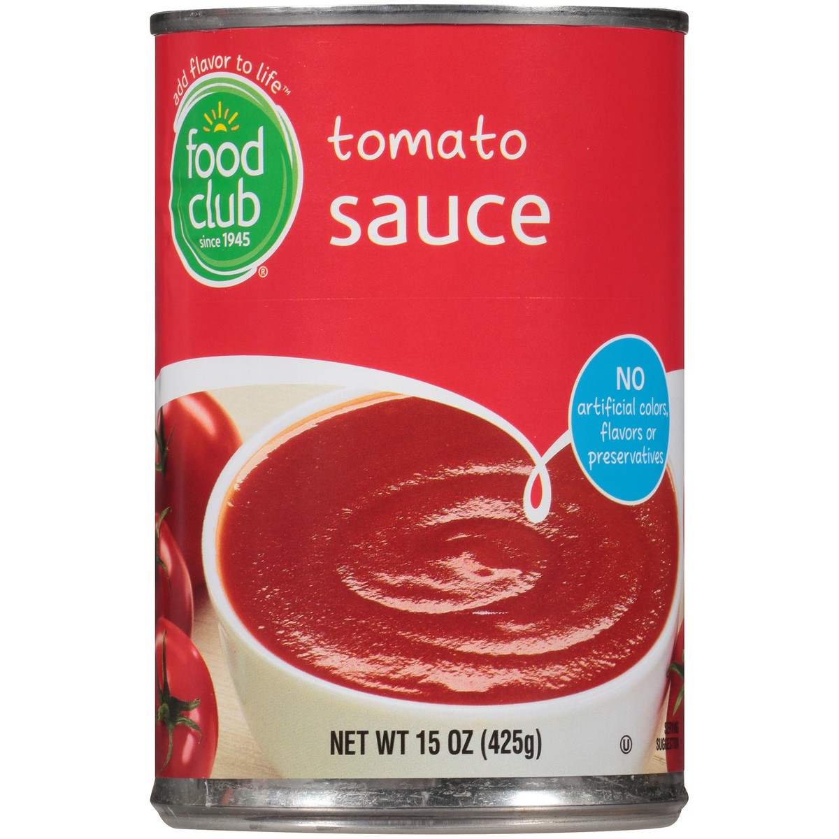 slide 4 of 9, Food Club Tomato Sauce, 15 oz