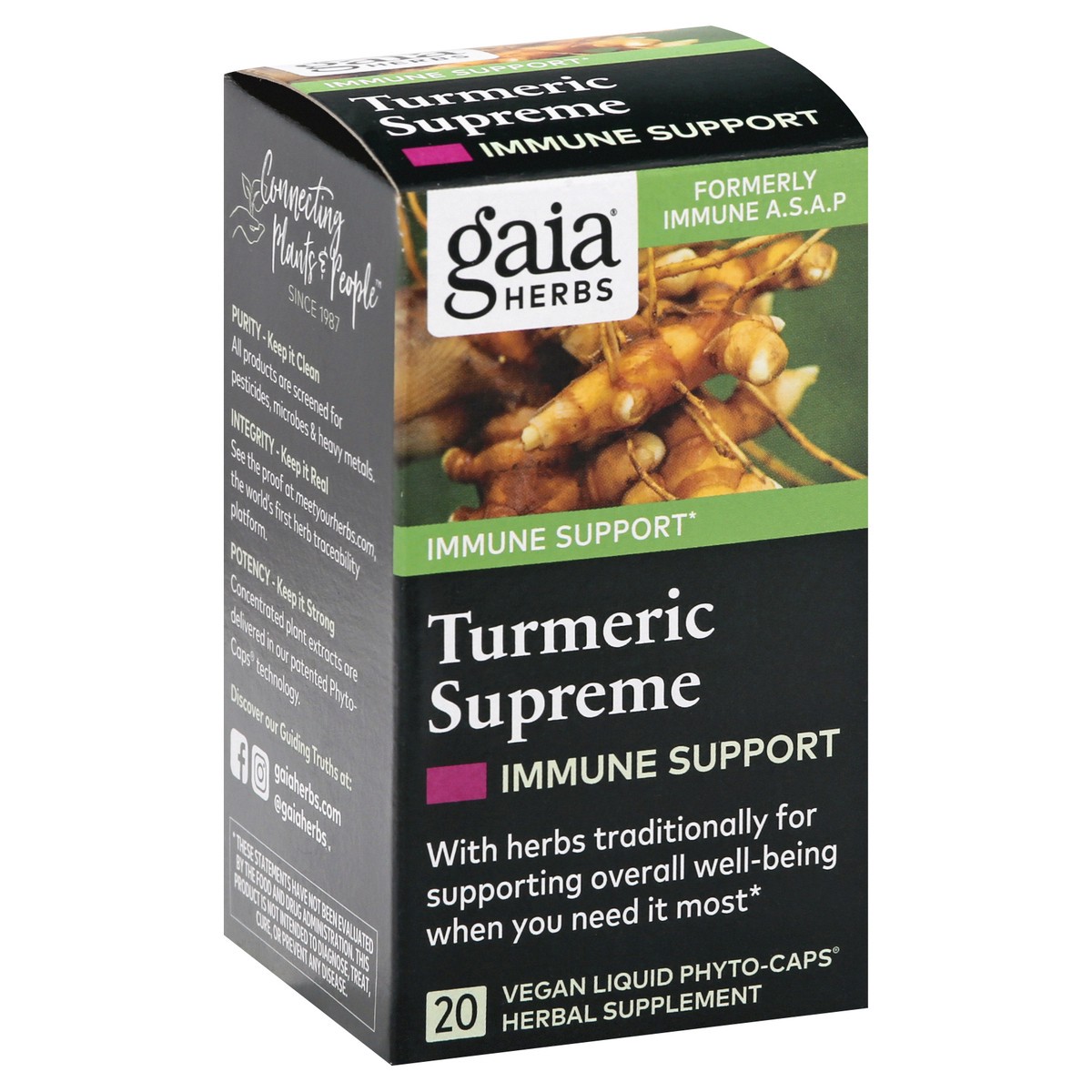 slide 7 of 13, Gaia Herbs Turmeric Supreme Immune A.S.A.P., 20 ct