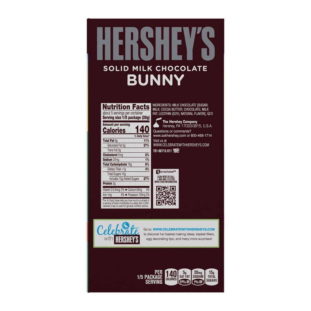 slide 2 of 2, Hershey's Solid Milk Chocolate Easter Bunny, 5 oz