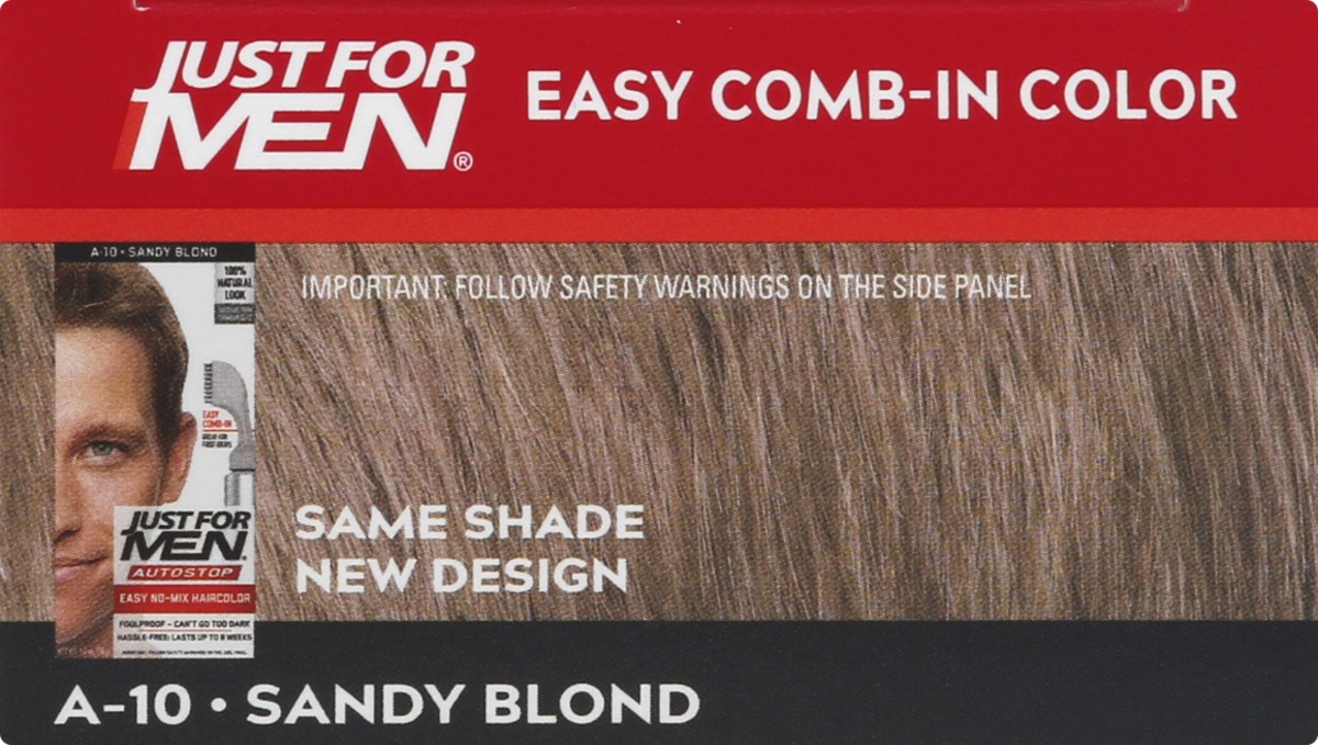 slide 2 of 11, Just for Men Sandy Blond A-10 Easy Comb-In Color 1 ea, 1 ea