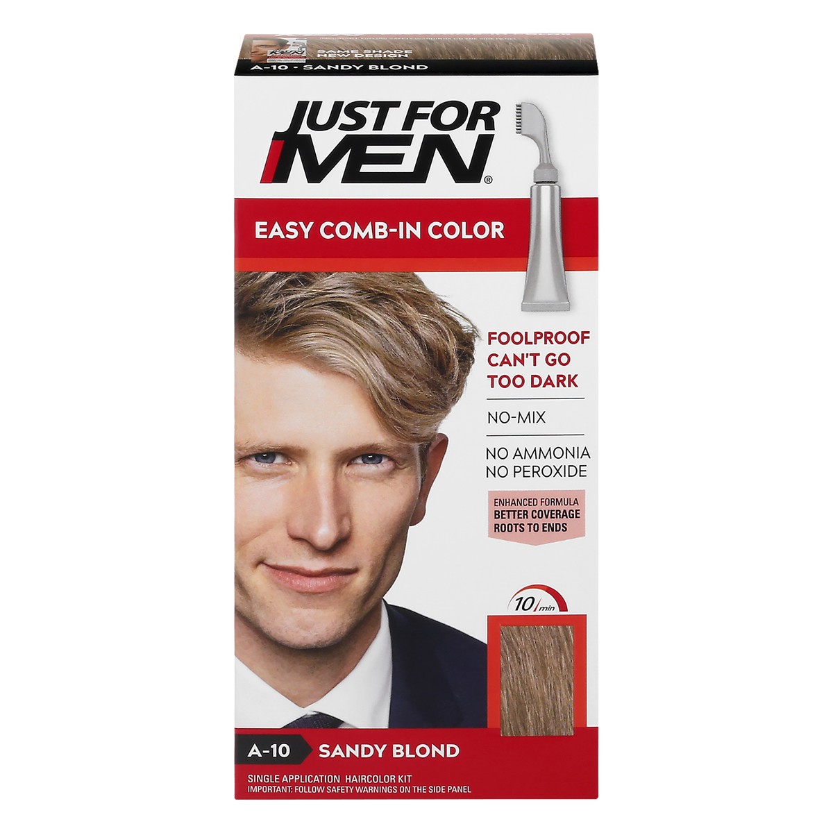 slide 1 of 11, Just for Men Sandy Blond A-10 Easy Comb-In Color 1 ea, 1 ea