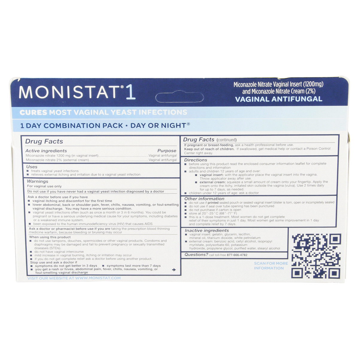 slide 6 of 8, Monistat 1 Day Yeast Infection Treatment, Miconazole Ovule Insert & External Anti-Itch Cream, 1 set