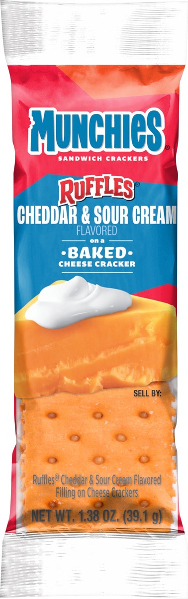 slide 5 of 9, Munchies Sandwich Crackers Ruffles Cheddar & Sour Cream Flavored 1.38 Oz, 1.38 oz