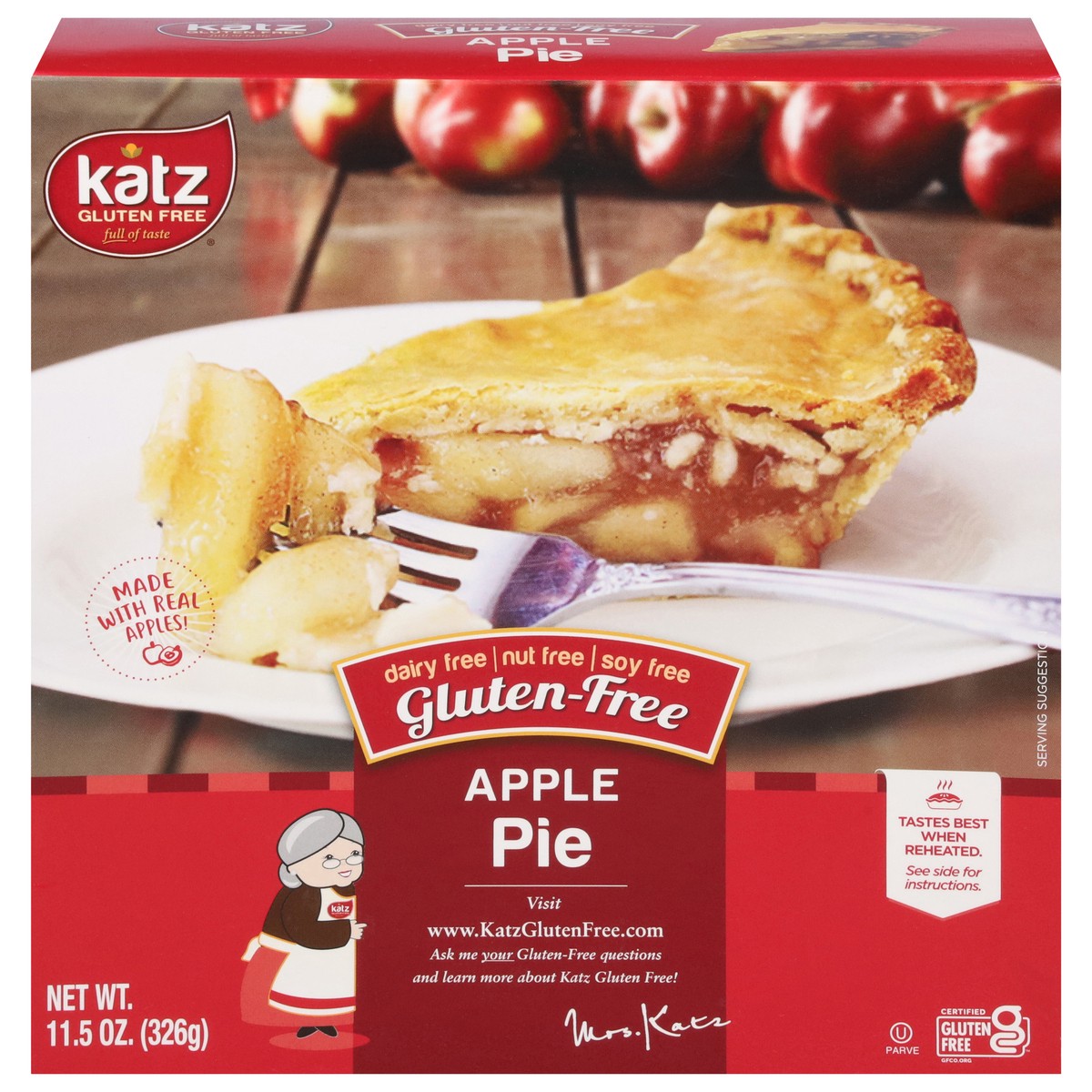 slide 1 of 1, Katz Gluten Free Apple Pie 11.5 oz, 11.5 oz