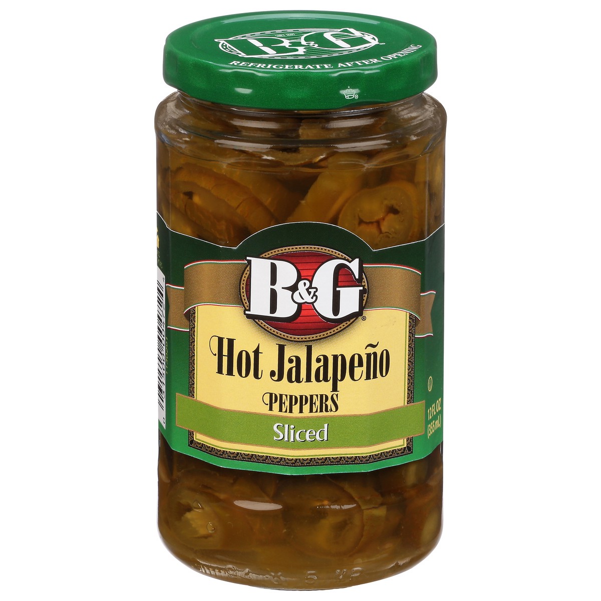 slide 1 of 9, B&G Sliced Hot Jalapeno Peppers 12 fl oz, 12 fl oz