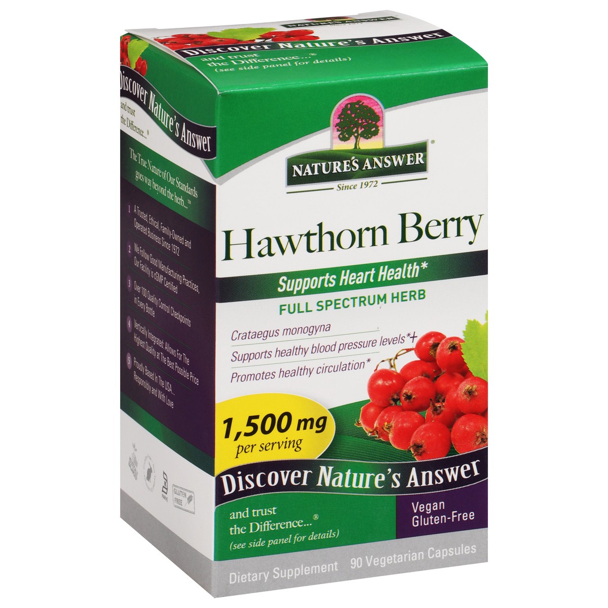 slide 2 of 9, Nature's Answer Hawthorn Berry 90VCap, 90 ct