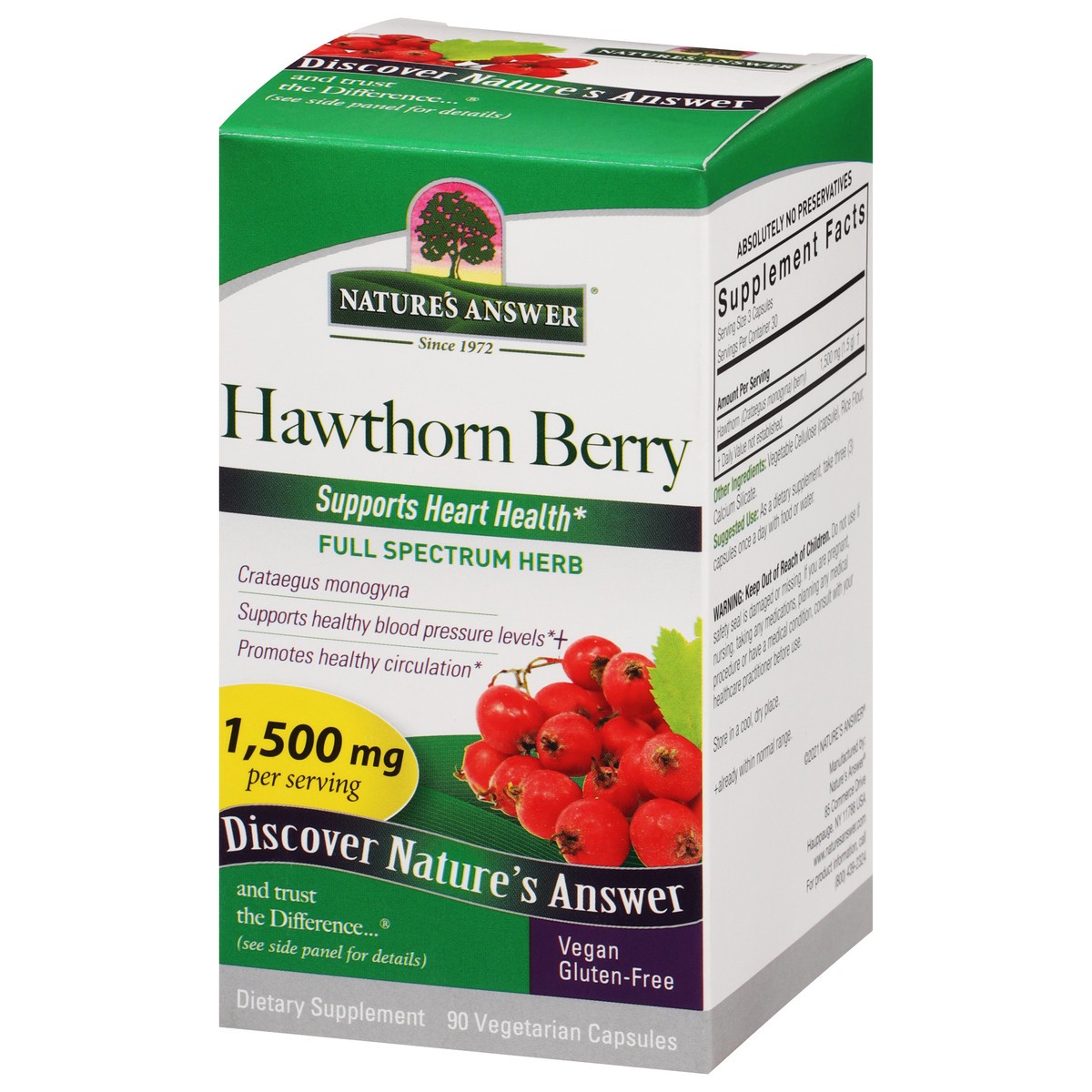 slide 3 of 9, Nature's Answer Hawthorn Berry 90VCap, 90 ct