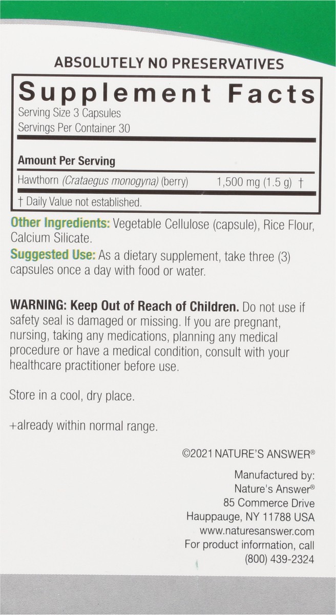 slide 3 of 9, Nature's Answer Hawthorn Berry 90VCap, 90 ct