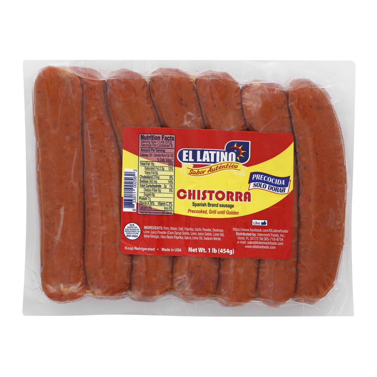 slide 9 of 9, El Latino Sausage 1 lb, 1 lb