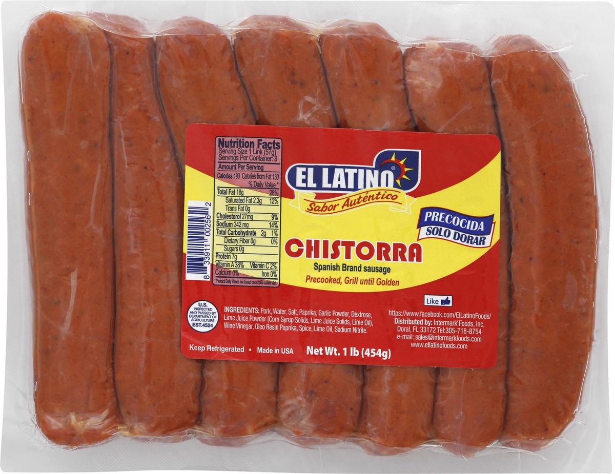 slide 1 of 9, El Latino Sausage 1 lb, 1 lb