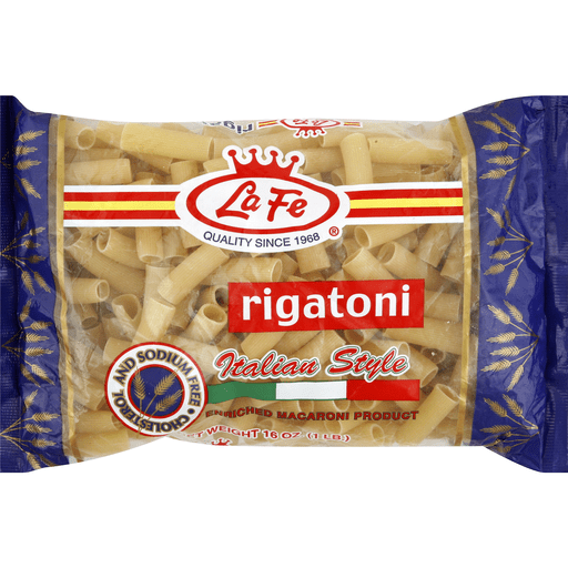 slide 1 of 1, La Fe Rigatoni Macaroni, 16 oz