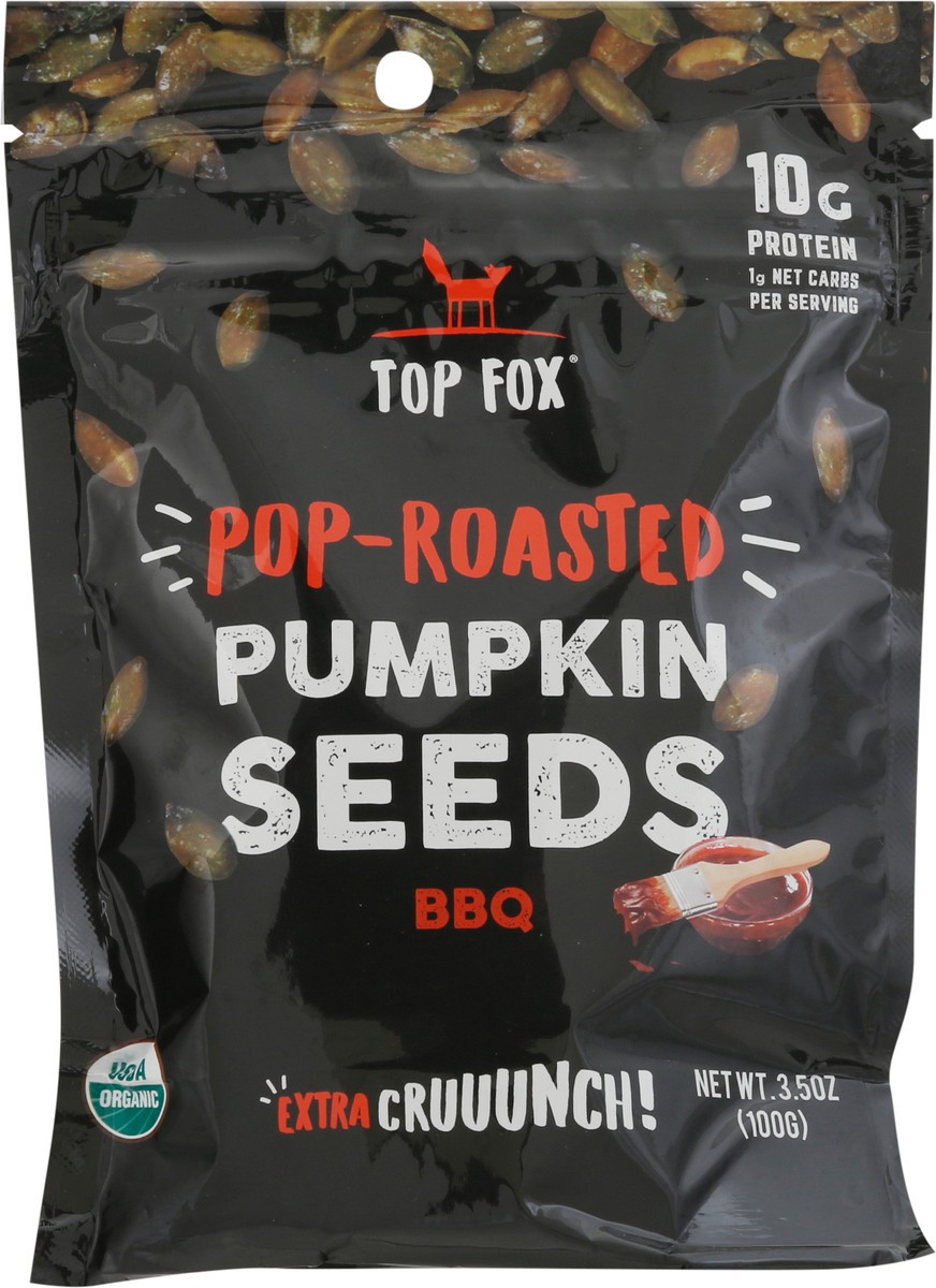 slide 6 of 9, Top Fox Pop-Roasted BBQ Pumpkin Seeds 3.5 oz, 3.5 oz