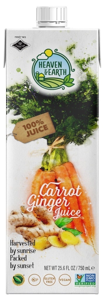 slide 1 of 1, Heaven & Earth Heaven Earth Carrot Ginger Juice, 25.6 fl oz