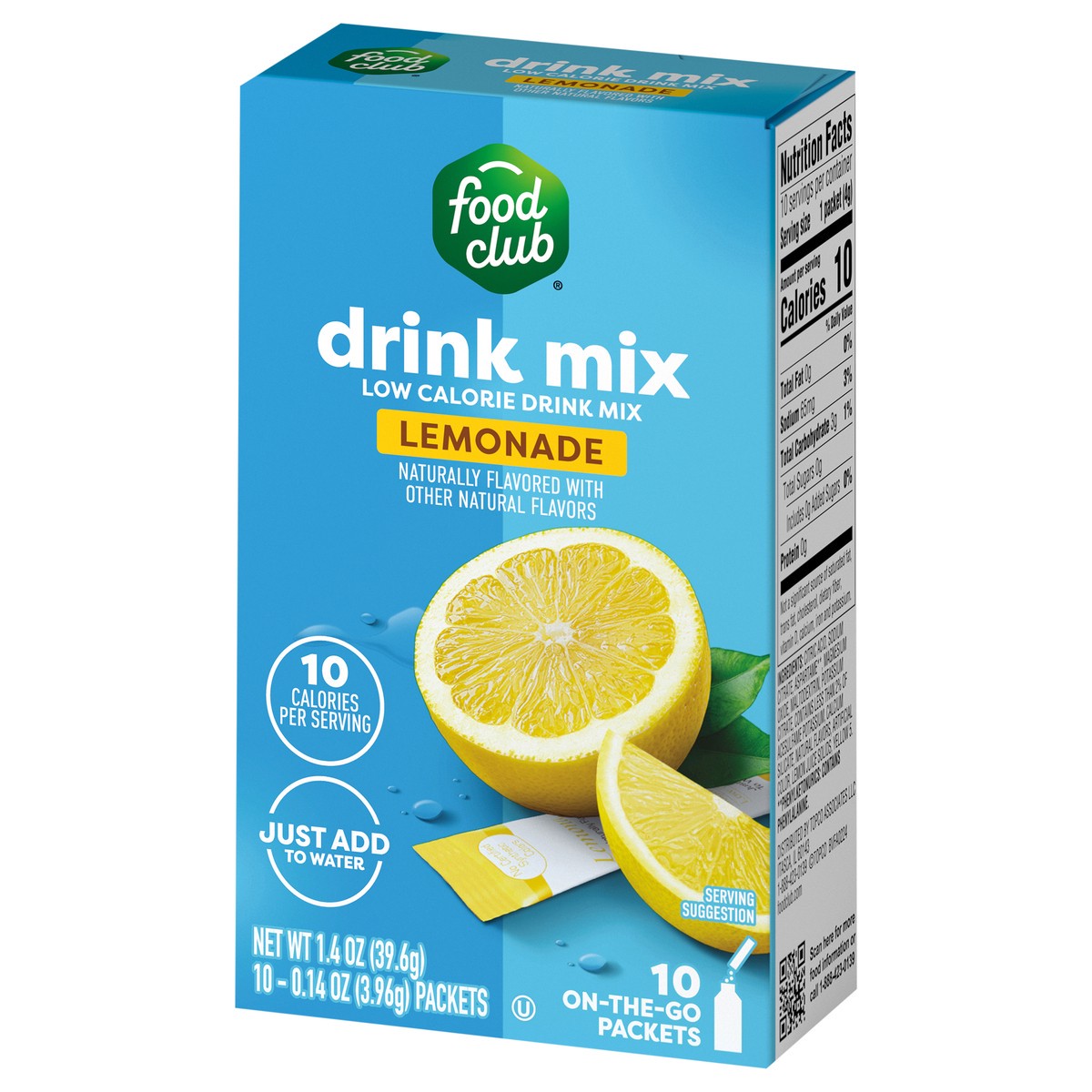 slide 9 of 12, Food Club +h To Go!, Lemonade Low Calorie Drink Mix - 10 ct, 10 ct
