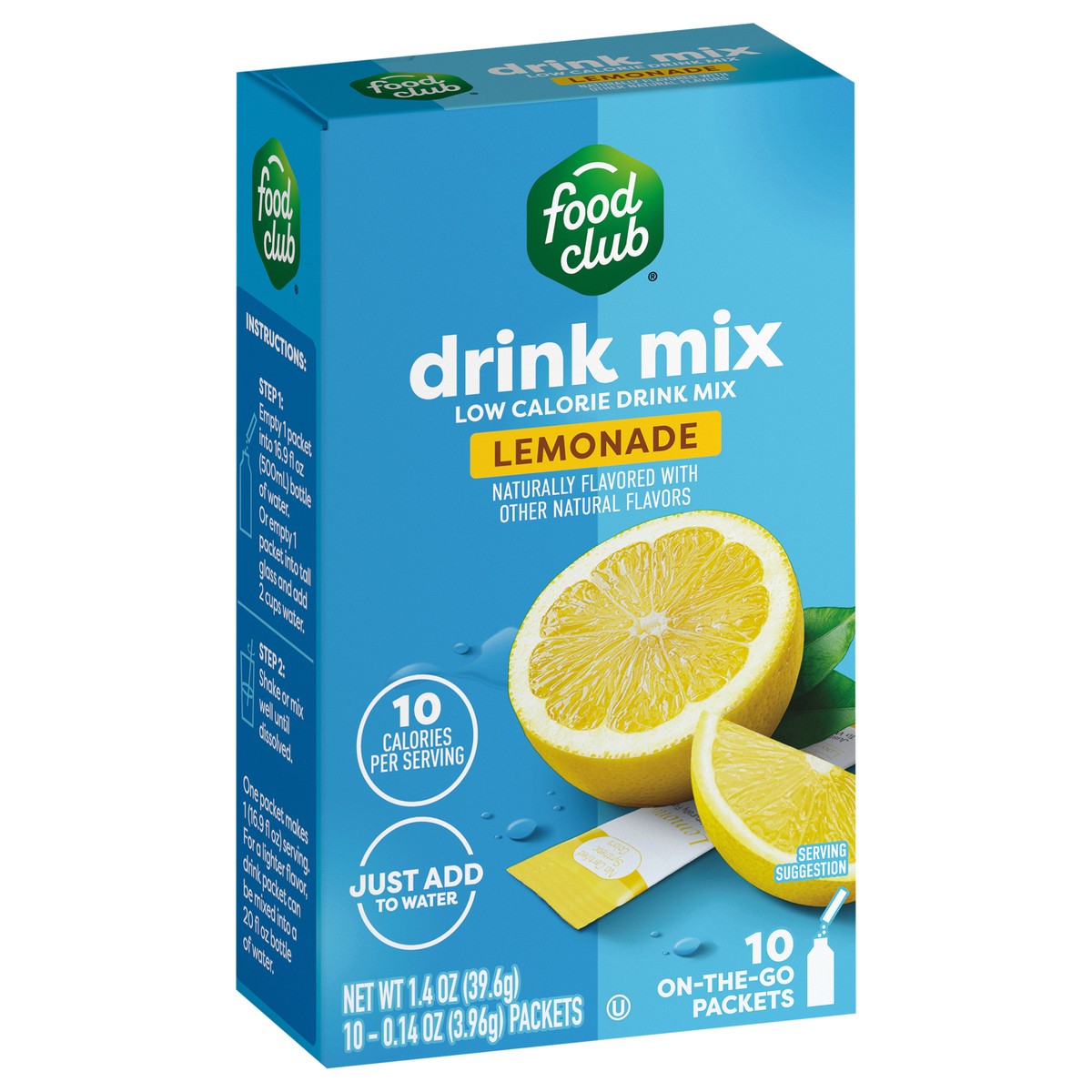 slide 8 of 12, Food Club +h To Go!, Lemonade Low Calorie Drink Mix - 10 ct, 10 ct