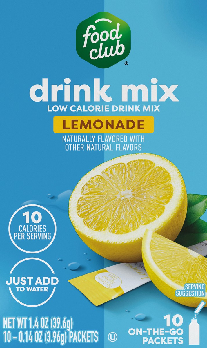 slide 4 of 12, Food Club +h To Go!, Lemonade Low Calorie Drink Mix - 10 ct, 10 ct