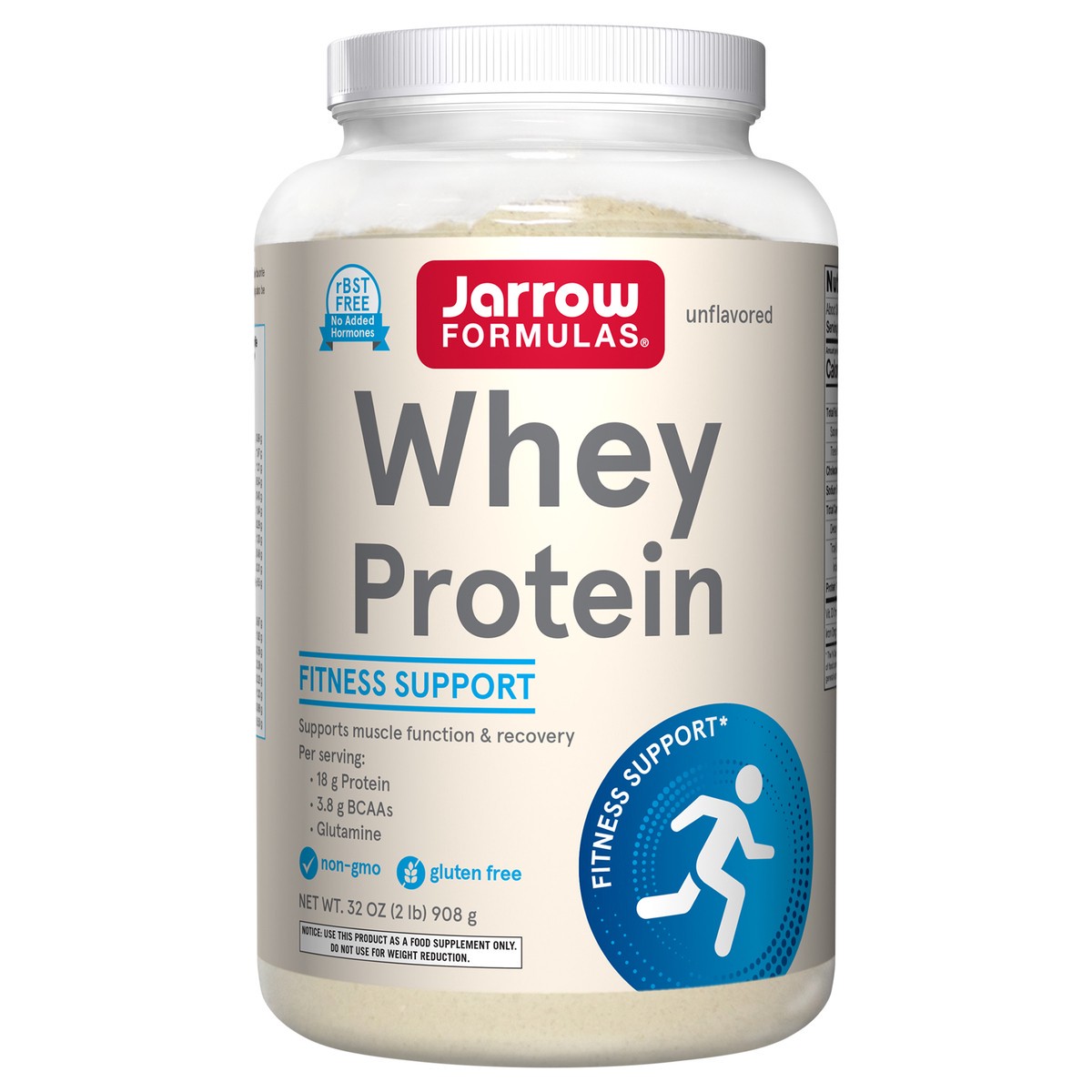slide 1 of 4, Jarrow Formulas Whey Protein, Unflavored - 908g Powder - Dietary Supplement Supports Muscle Development - Supplies BCAAs - Approx. 38 Servings (PACKAGING MAY VARY), 32 oz