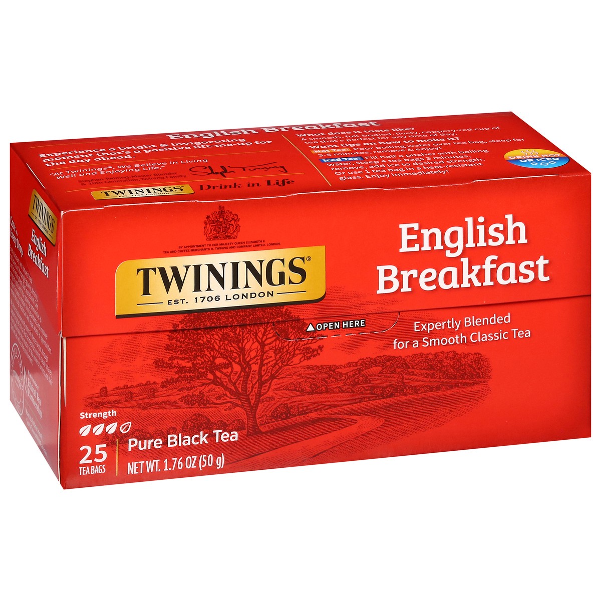 slide 2 of 16, Twinings English Breakfast Pure Black Tea 25 Bags - 25 ct, 25 ct