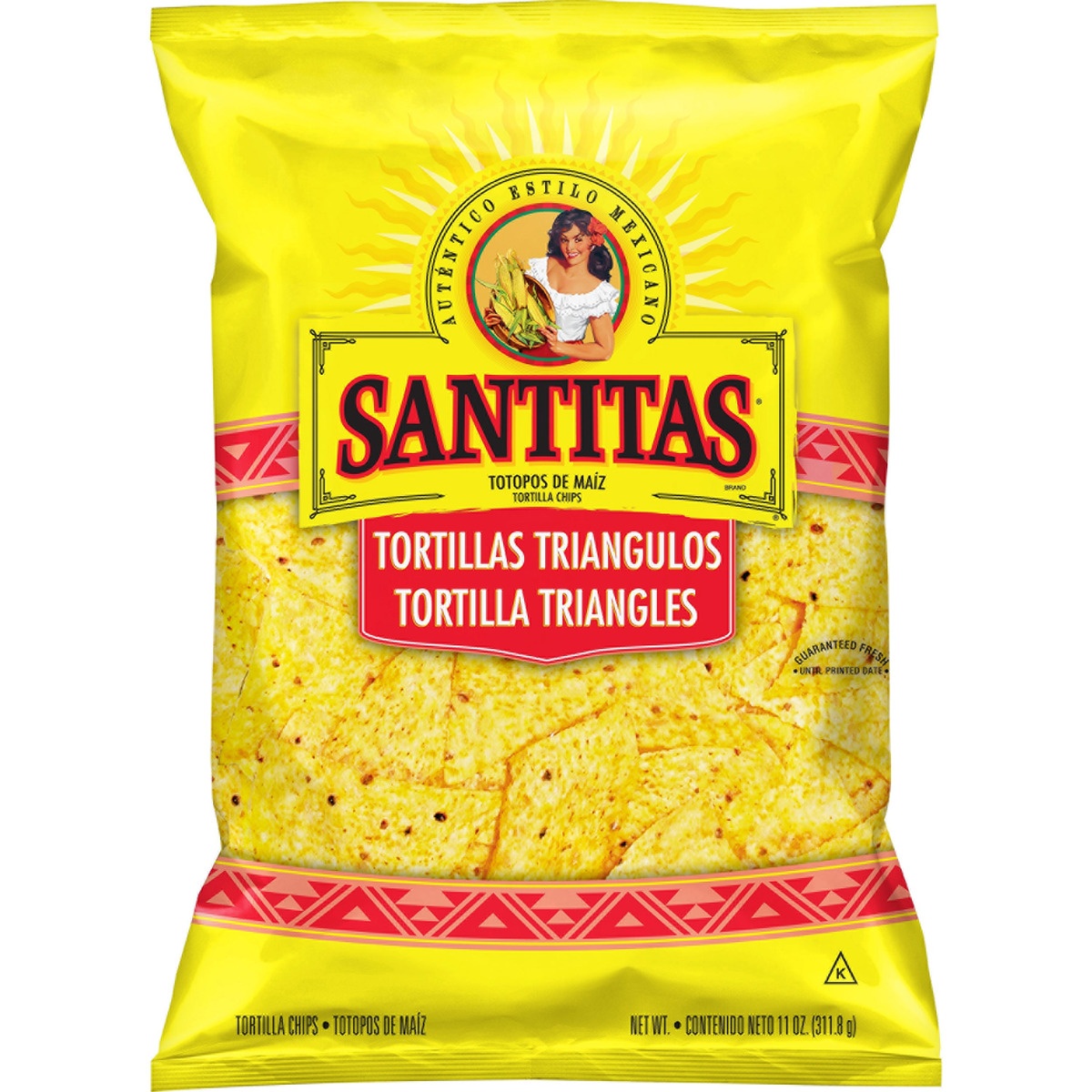 slide 1 of 4, Santitas Yellow Corn Tortilla Triangles - 11oz, 
