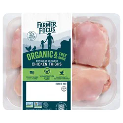 Farmer Focus Organic And Free Range Boneless Skinless Chicken Thighs