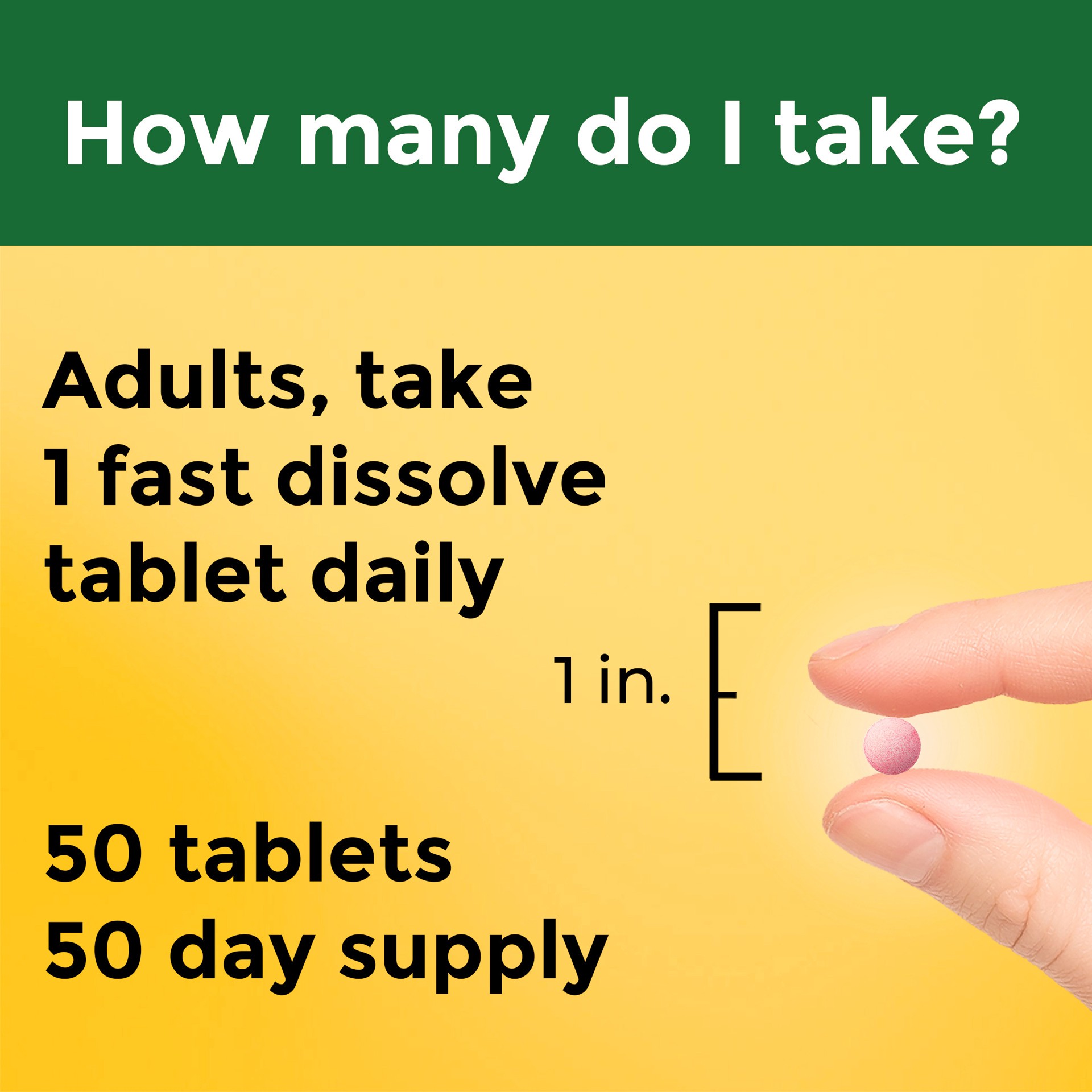 slide 3 of 8, Nature Made Vitamin B12 1000 mcg, Easy to Take Sublingual B12 for Energy Metabolism Support, 50 Sugar Free Fast Dissolve Tablets, 50 Day Supply, 50 ct