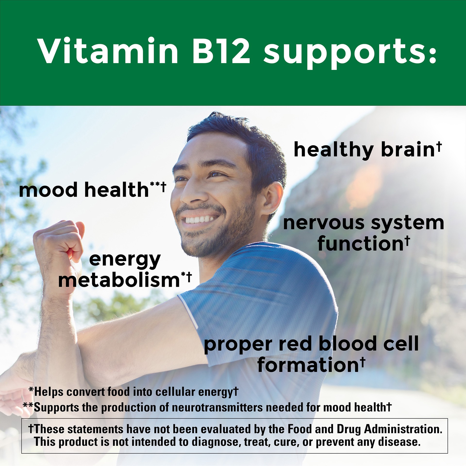 slide 7 of 8, Nature Made Vitamin B12 1000 mcg, Easy to Take Sublingual B12 for Energy Metabolism Support, 50 Sugar Free Fast Dissolve Tablets, 50 Day Supply, 50 ct