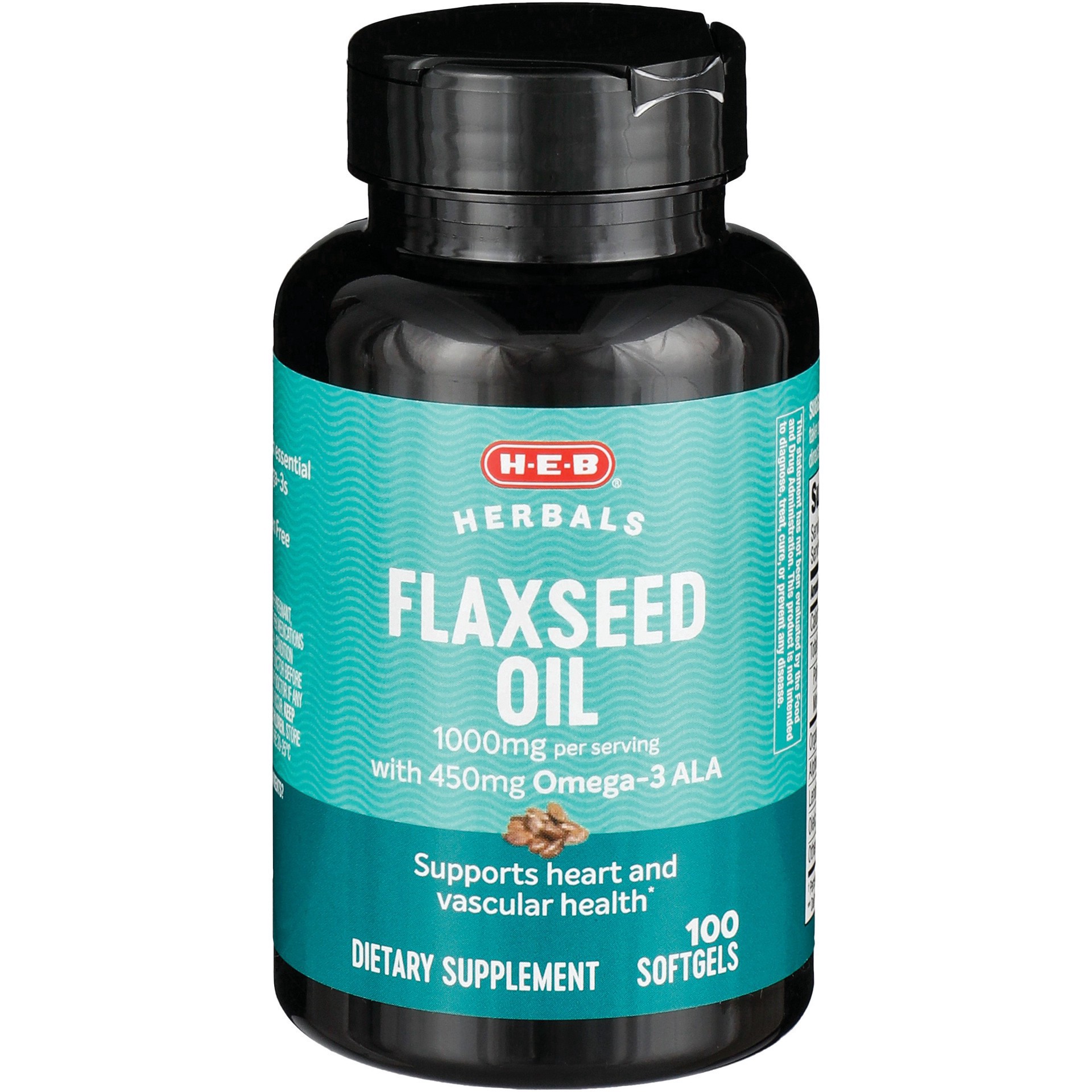 slide 1 of 1, H-E-B Flaxseed Oil 1000 mg Softgels, 100 ct