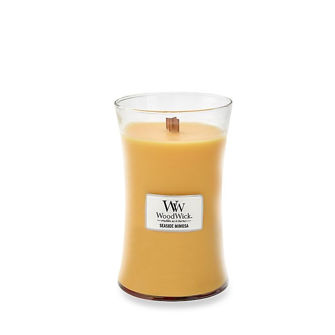 slide 1 of 1, WoodWick HearthWick Flame Seaside Mimosa Large Jar Candle, 1 ct