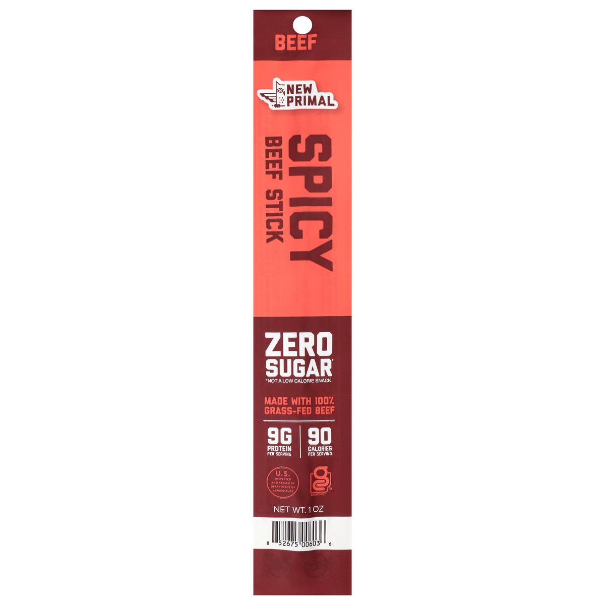 slide 1 of 13, New Primal Spicy Beef Sticks, 1 oz