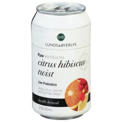 Lunds & Byerlys Raw Citrus Hibiscus Twist Kombucha 12 oz