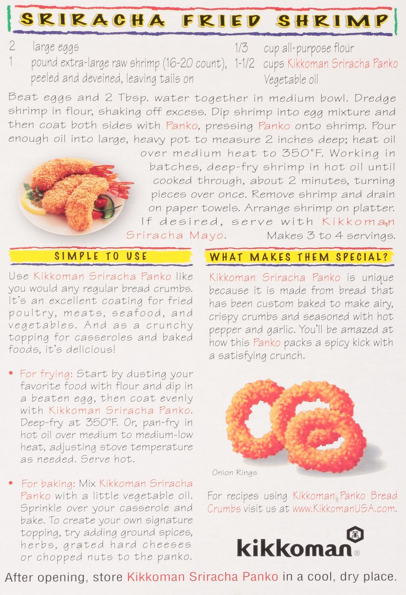 slide 5 of 9, Kikkoman Japanese Style Bread Crumbs Sriracha Panko 8 oz, 8 oz