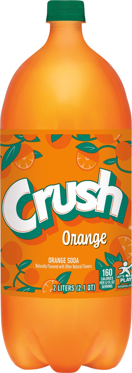 slide 1 of 12, Crush Orange Soda, 2 L bottle, 2 liter