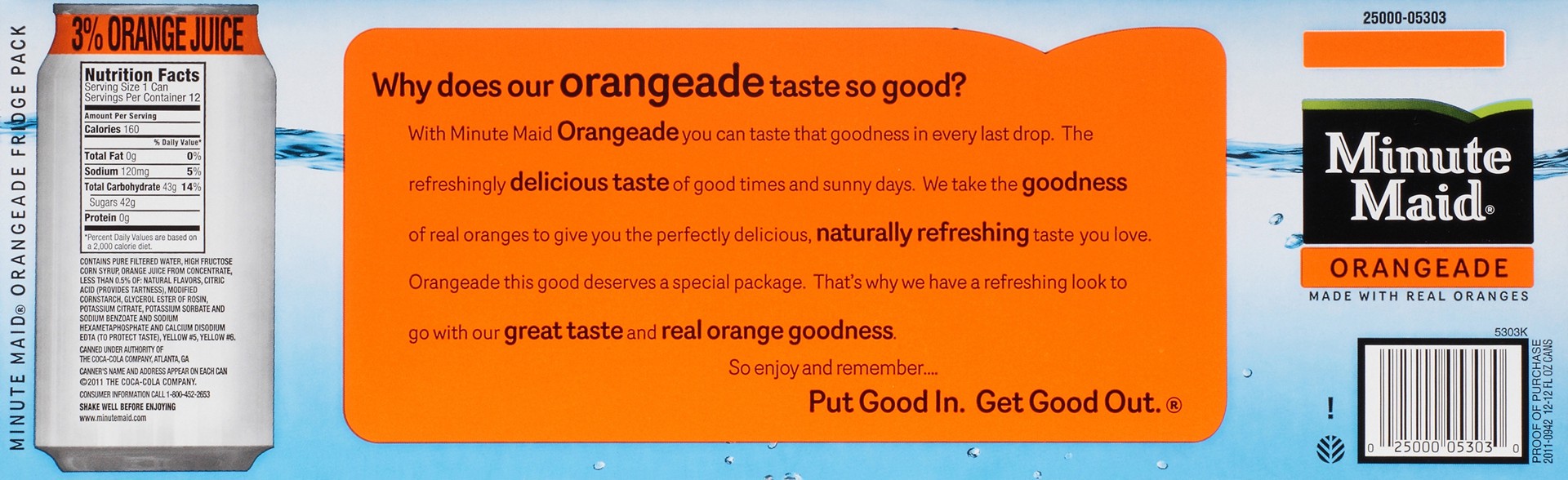 slide 2 of 6, Minute Maid Orangeade, Juice Drink, 12 fl oz, 12 pack,, 144 fl oz