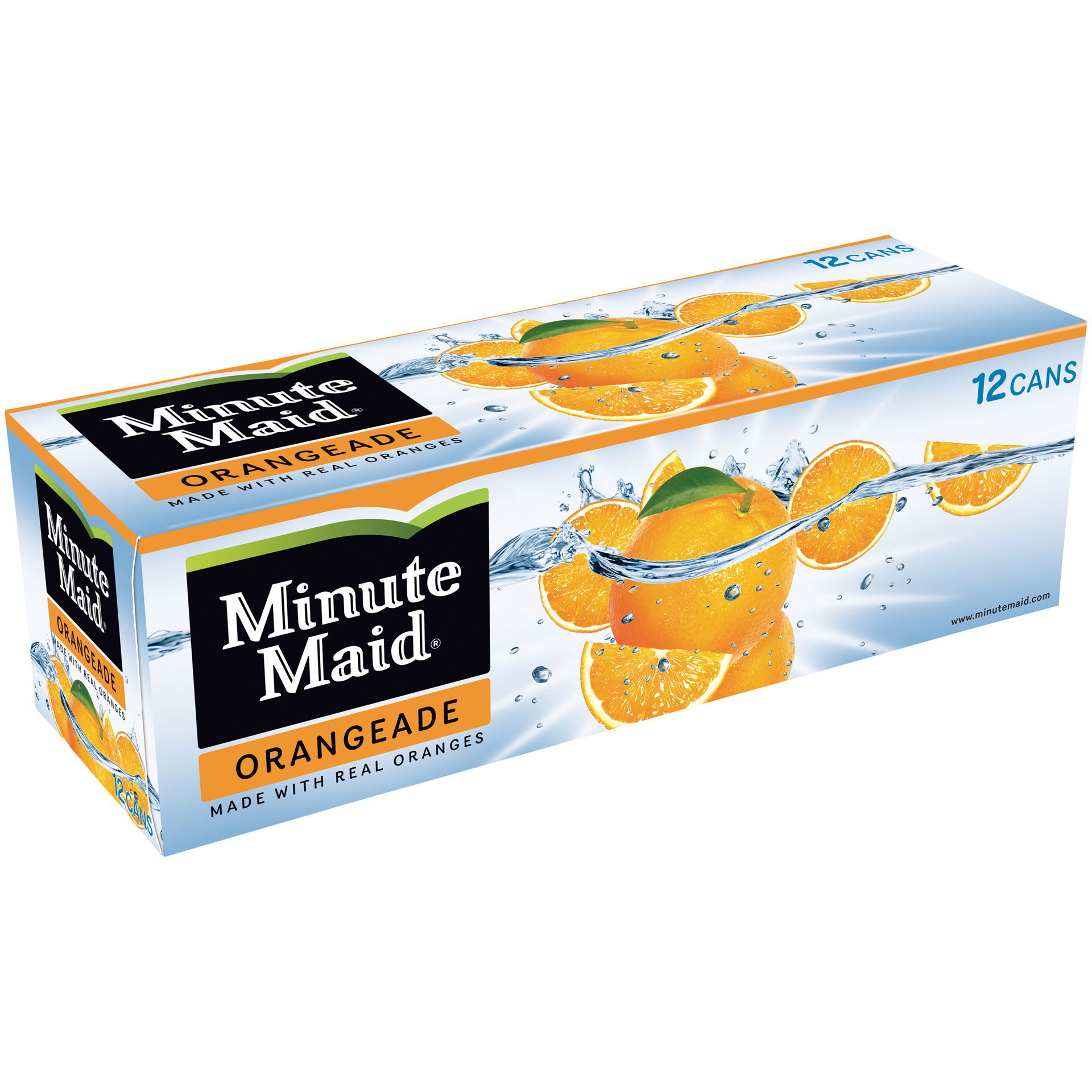 slide 1 of 6, Minute Maid Orangeade, Juice Drink, 12 fl oz, 12 pack,, 144 fl oz