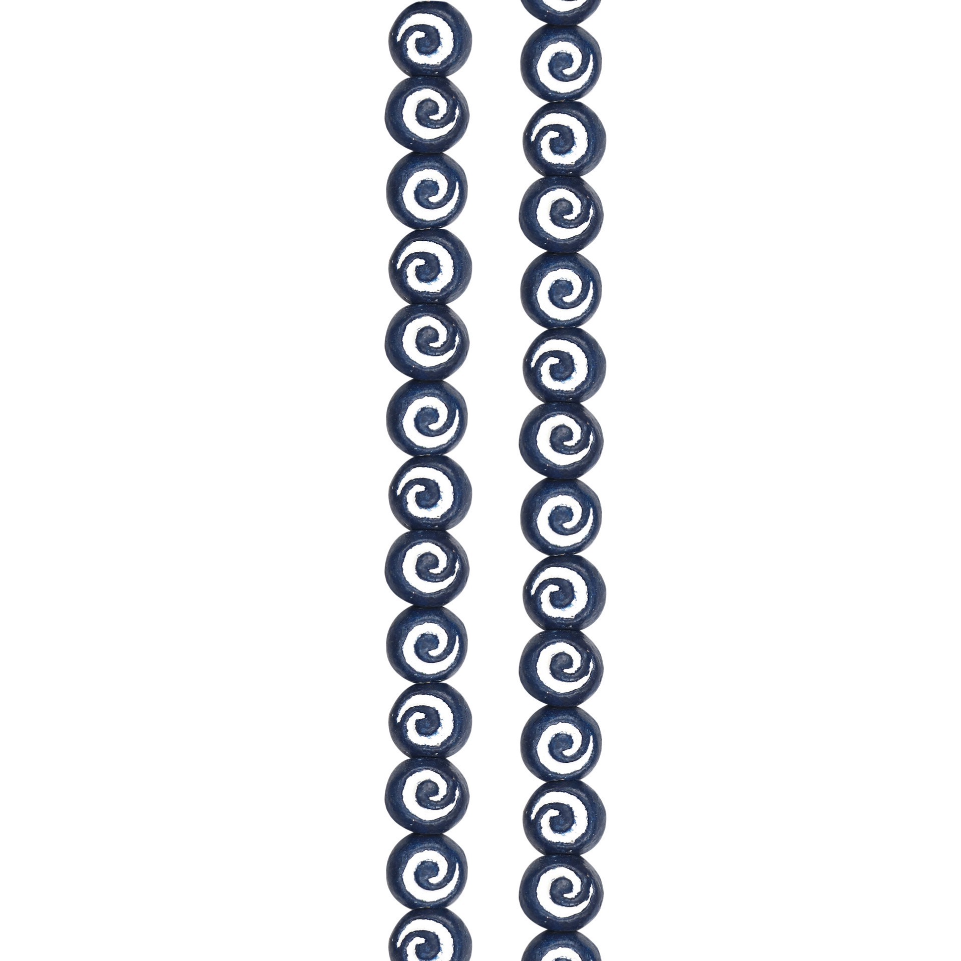 slide 2 of 3, Blue & White Swirl Clay Rondelle Beads By Bead Landing, 9mm-10.5mm