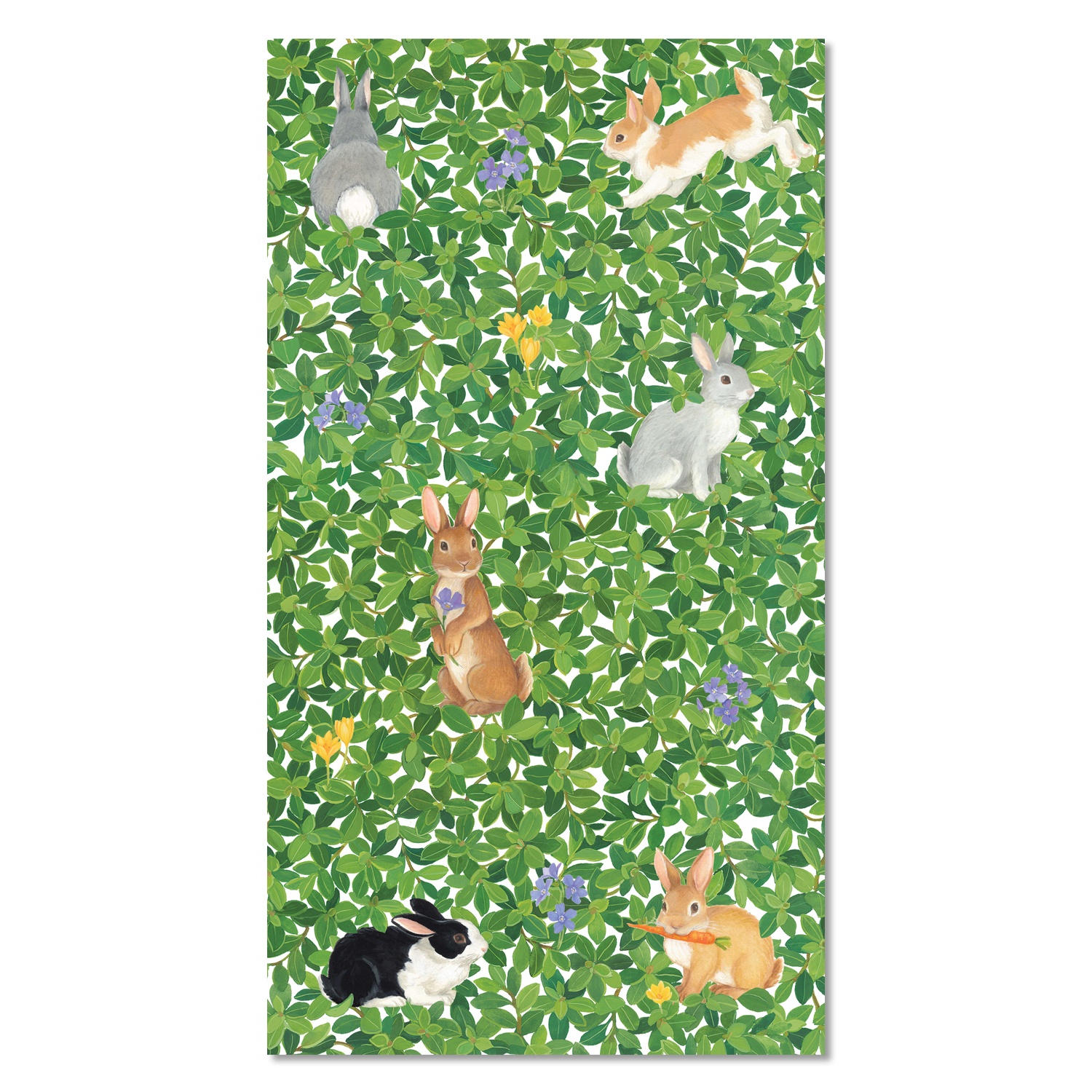 slide 1 of 1, Caspari Bunnies in Boxwood Paper Napkins, 15 ct